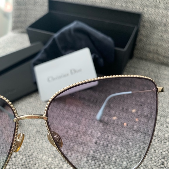 Dior pale gold Society1 butterfly frame sunglasses - Picture 4 of 12